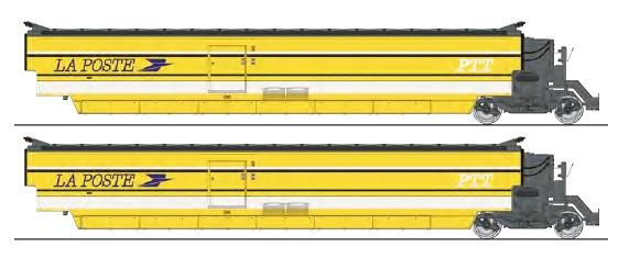 REE models TGV-013SAC TGV PSE « LA POSTE » (1984-1994), specific air suspension, 2-unit set Era.IV-V - AC Sound
