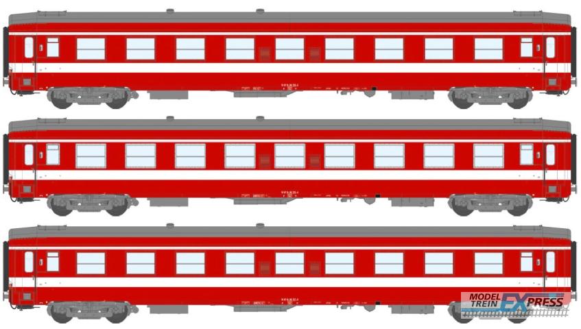 REE models VB-105 SET of 3 UIC CARS (3 x A9) Red - Reserved Capitol Era IV