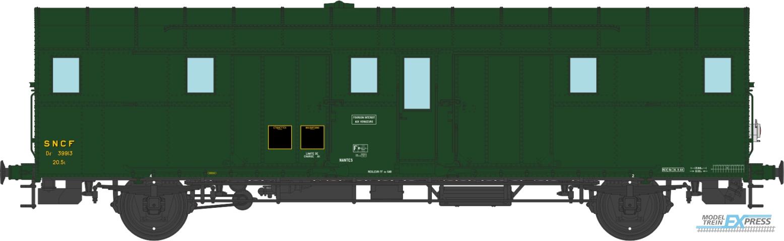 REE models VB-323 OCEM 32 Luggage Van, 306 green, 2 Alu made lanterns West SNCF N°39913 Ep.III-IV