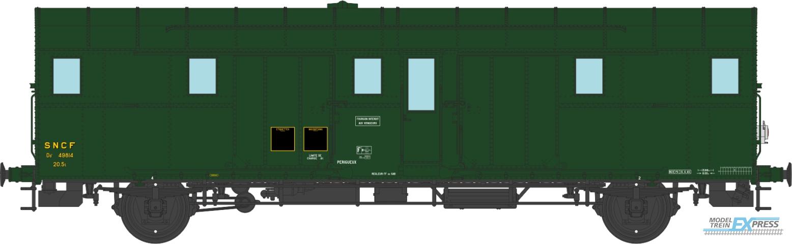 REE models VB-324 OCEM 32 Luggage Van, 306 green, 2 Alu made lanterns South-West SNCF N°49814 Ep.III-IV