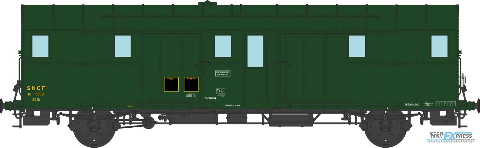 REE models VB-330 OCEM 32 Luggage Van, 306 green, 2 Alu made lanterns, 1500V cable South-East SNCF Ep.III-IV