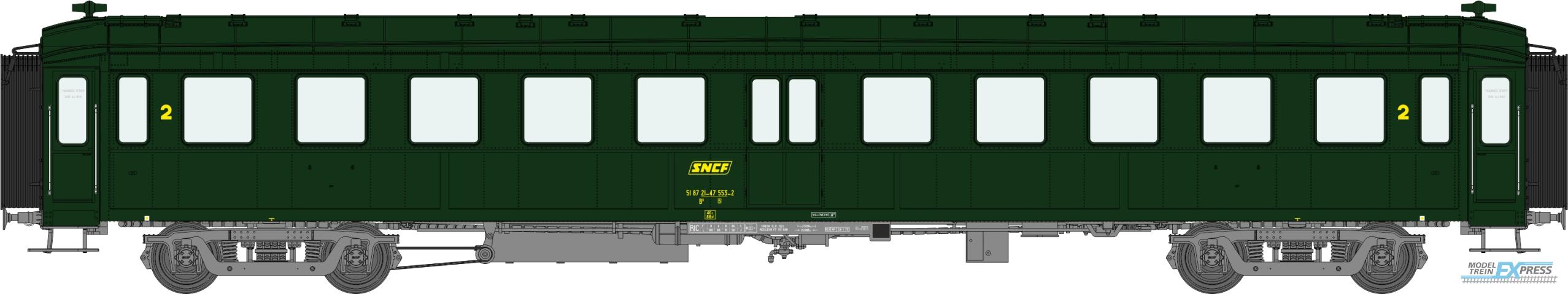 REE models VB-375 BACALAN Coach 2nd class B11 SNCF Ep.IV boxed yellow SNCF logo