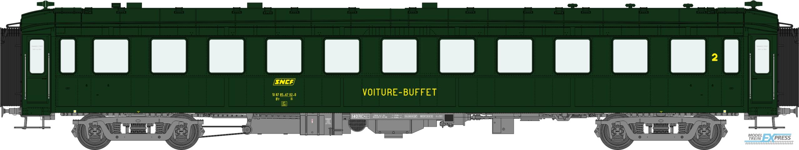 REE models VB-376 BACALAN Coach Buffet B3r SNCF Ep.IV boxed yellow SNCF