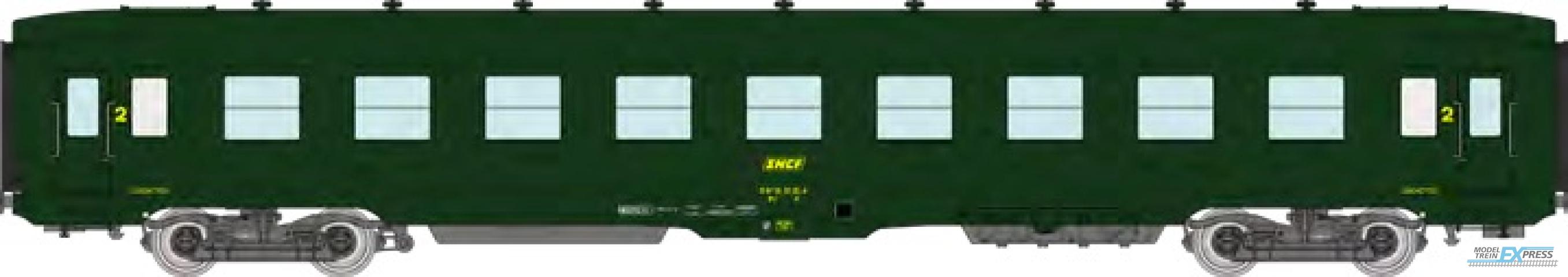REE models VB-406 U52 DEV AO Sleeping Cars B9c9 N° 51 87 59-37 131-4 Green 301, boxed SNCF logo Era IV
