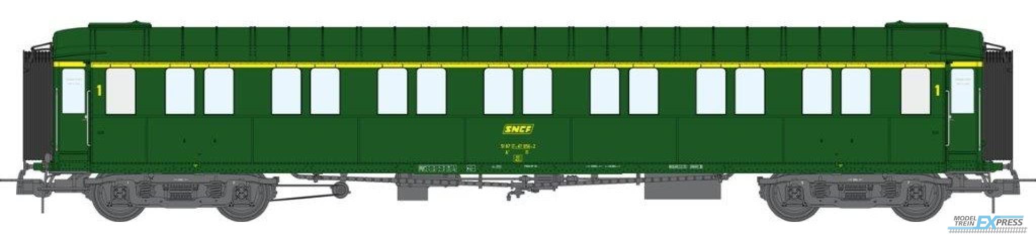 REE models VB-429 Metallic Cars Ex-PLM, A7 N° 51 87 17-47 056-2, green 301, SNCF Era IV