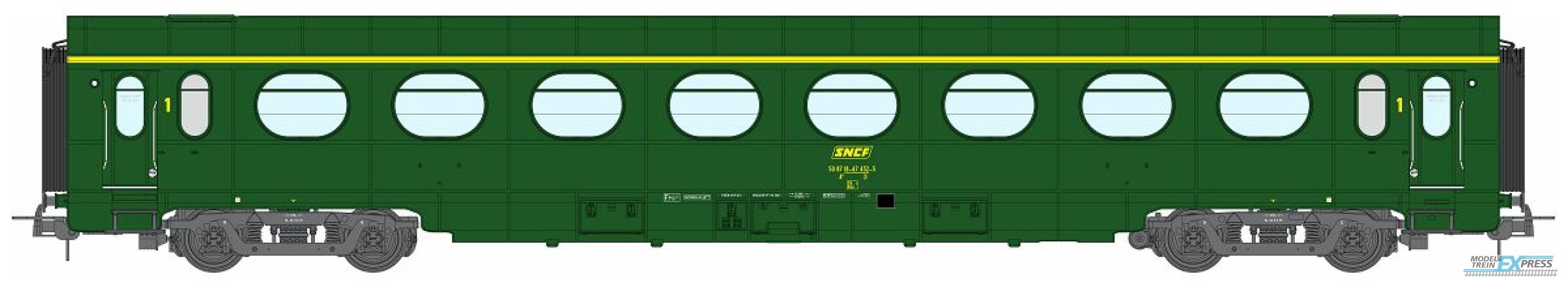 REE models VB-476 ETAT Car, A8, green 301, SNCF Period IV