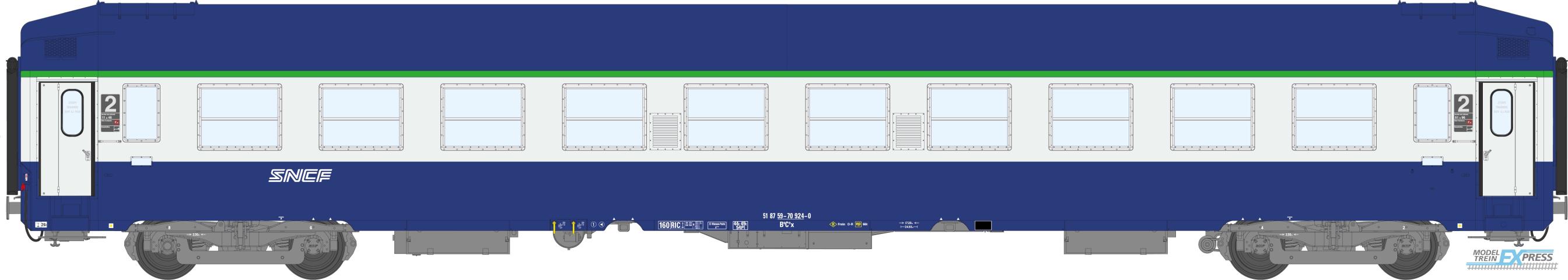 REE models VB-479 UIC Sleeping car B9c9 x Blue - Grey 806 -  Logo Nouille Era IV high roof