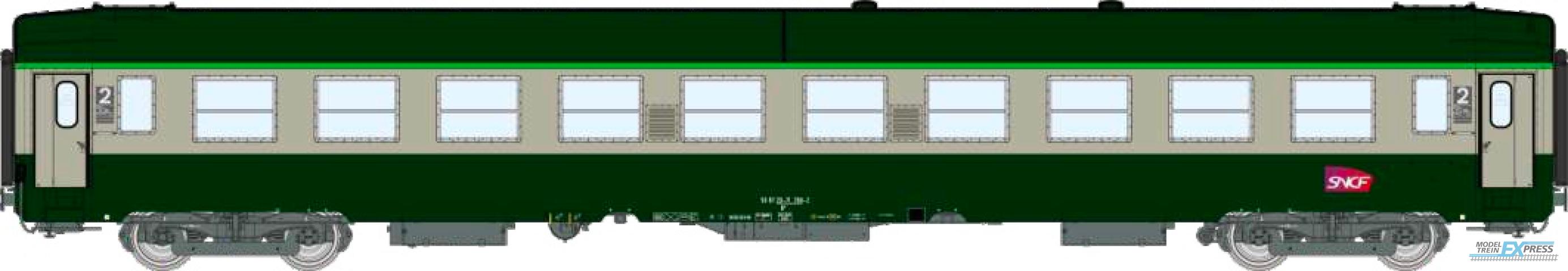 REE models VB-493 Voiture UIC B10 Vert / Gris Logo CARMILLON Cartouche Corail, SNCF Ep.VI