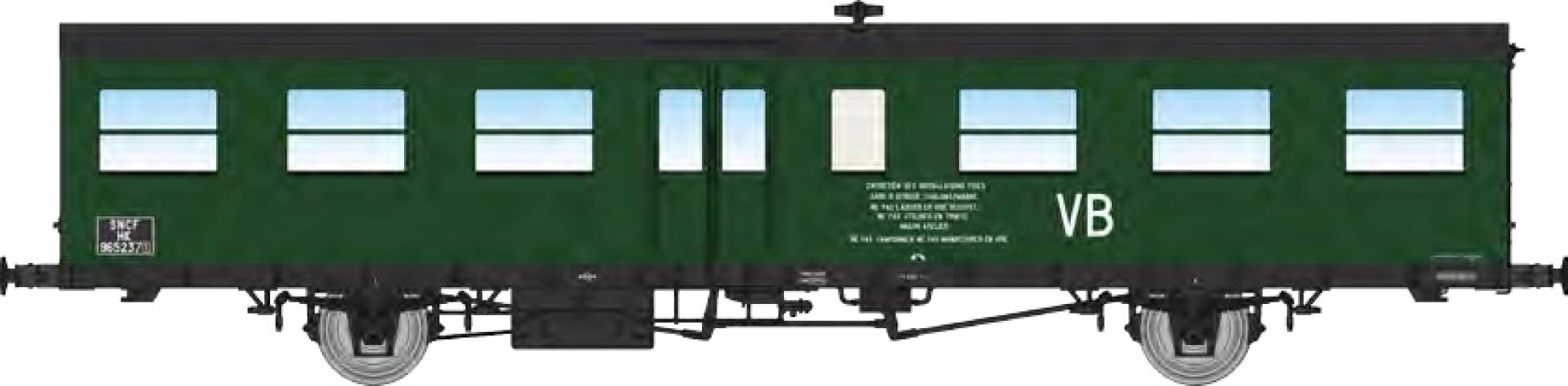 REE models VB-550 « Sud-Ouest » 16m VB car (track maintenance department), 306 green, period IIIb
