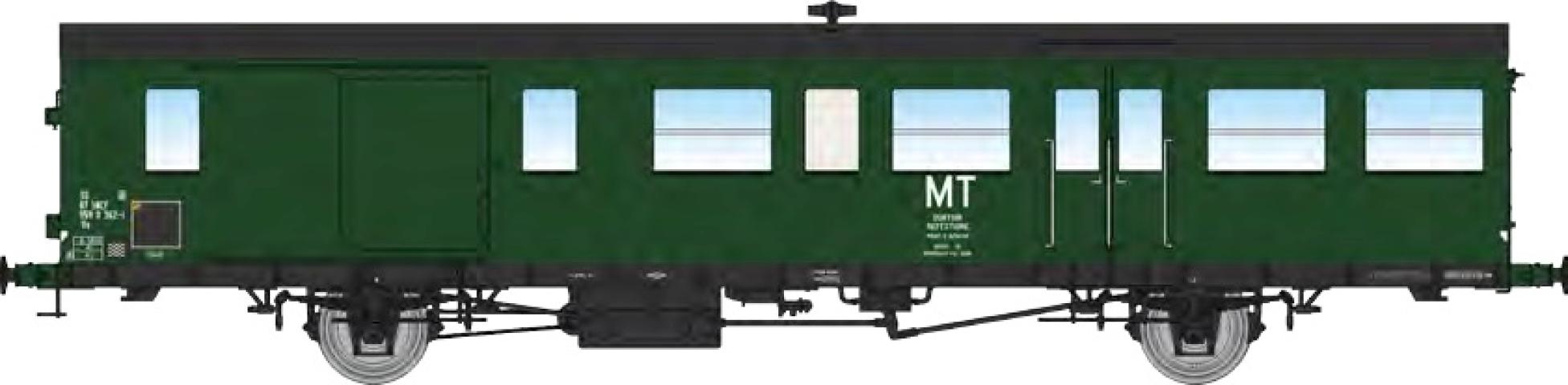 REE models VB-553 « Sud-Ouest » 16m MT car (track maintenance department), 306 green, period IV