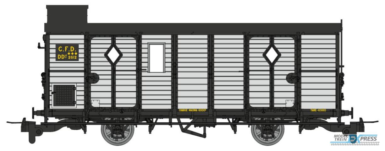 REE models VM-050 Luggage Cars CFD Light Grey-black metal n°2612 Era. III-IV with chimney