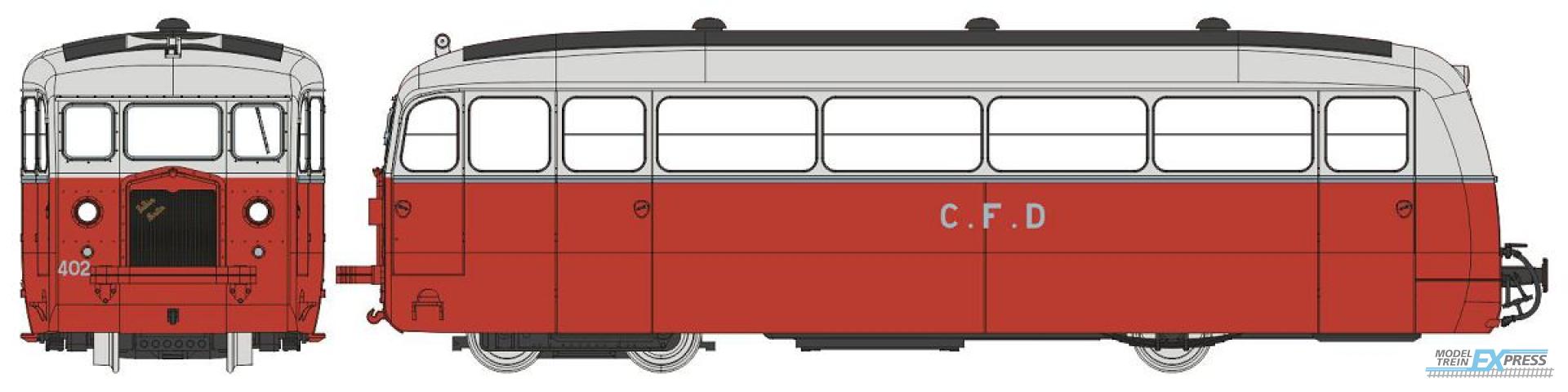 REE models VM-057S Railcar DE DION type NC2 n°402 headlights CFD Saone & Loire - DCC SOUND
