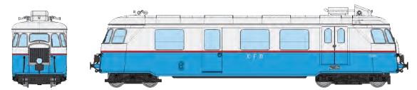 REE models VM-059S BILLARD A80 D1 with narrow body from the Vendée Railways No. 704, single headlight,Blue/Pearl Grey livery, Era III - DCC Sound