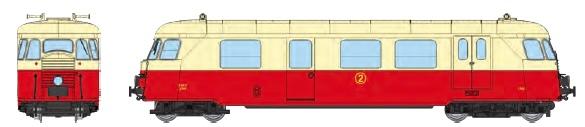 REE models VM-062S BILLARD A80 D1 with narrow body from POC Railways, No. SNCF X 248, single headlight, Red/Cream Era III - DCC Sound