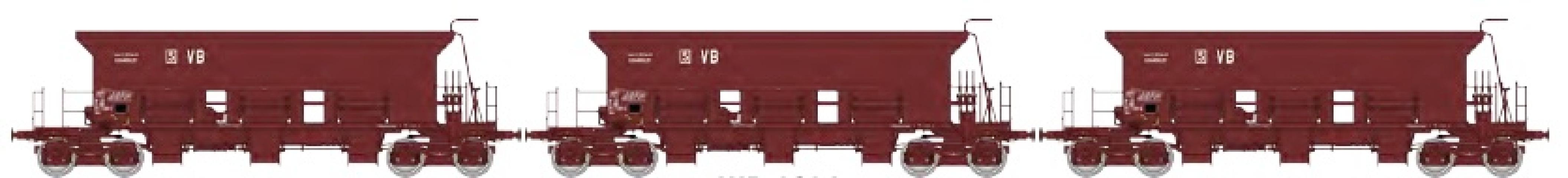 REE models WB-1014 Set of 3 ballast hopper Uas SNCF VB N°30 87 977 7 030-7 / N°30 87 977 7 033-3 / N°30 87 977 7 035-8 Era III-IV