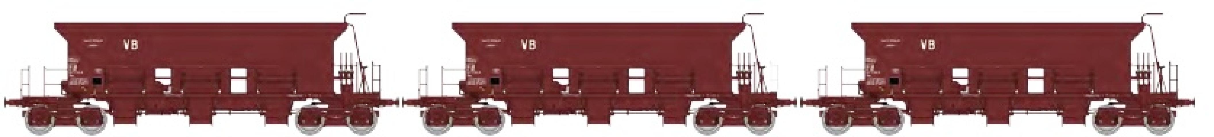 REE models WB-1016 Set of 3 ballast hopper Uas SNCF VB N°30 87 977 7 323-8 / N°30 87 977 7 332-9 / N°30 87 977 7 334-5 Era IV