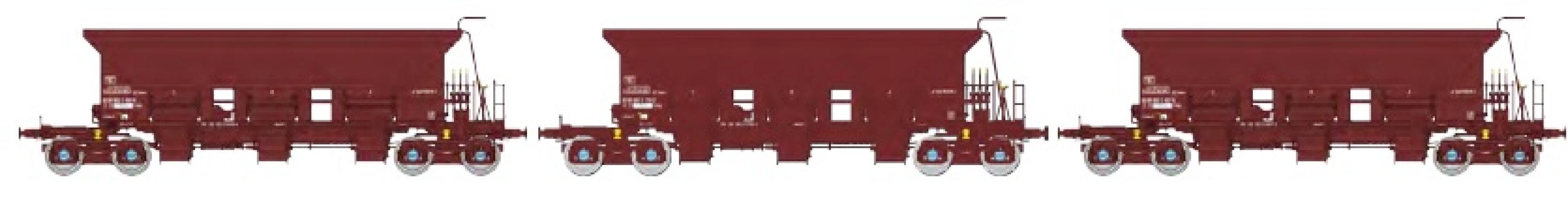 REE models WB-1025 Set of 3 ballast hopper Uas SNCB N°80 88 982 0 680-6 / N°80 88 982 0 700-2 / N°80 88 982 0 807-5Era V-VI