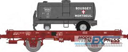 REE models WB-646 UFR Simple brown, plain wheels N°21 87 042 0 257-9 + Tank trailer « BOUGEY MONTREUIL » Era IV