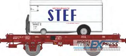 REE models WB-652 UFR Simple brown UIC, plain wheels N°21 87 042 0 048-2 + Refrigerator Trailer « STEF » Era IV