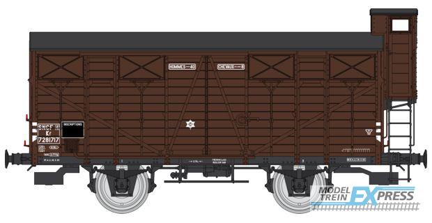 REE models WB-691 CLOSED Wagon OCEM 19, N°Kf 7281717, plain wheels, closed shutters, brakesman home, SNCF South West Era III B
