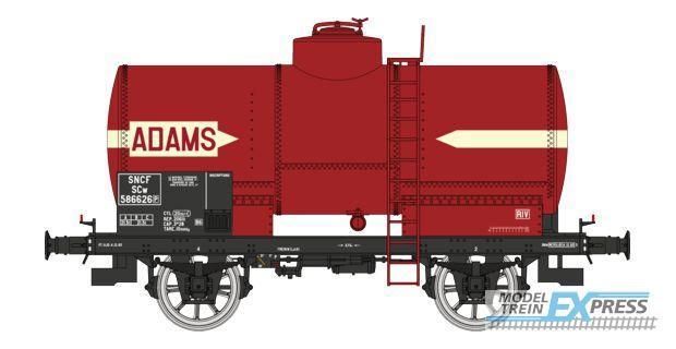 REE models WB-708 Tank Wagon ADAMS, Red, black frame, SNCF Era III