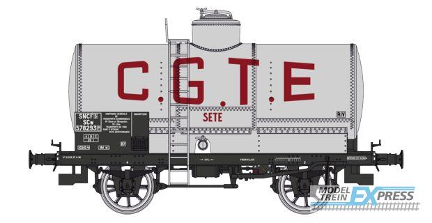 REE models WB-709 Tank Wagon C.G.T.E. Alu, black frame, SNCF Era III