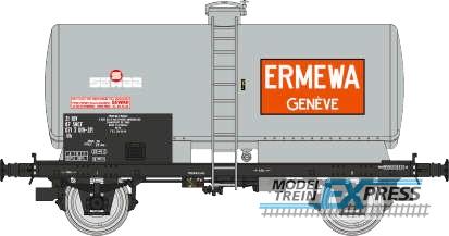 REE models WB-721 Tank Wagon ERMWA GENEVE, Grey, black frame, SNCF Era IV