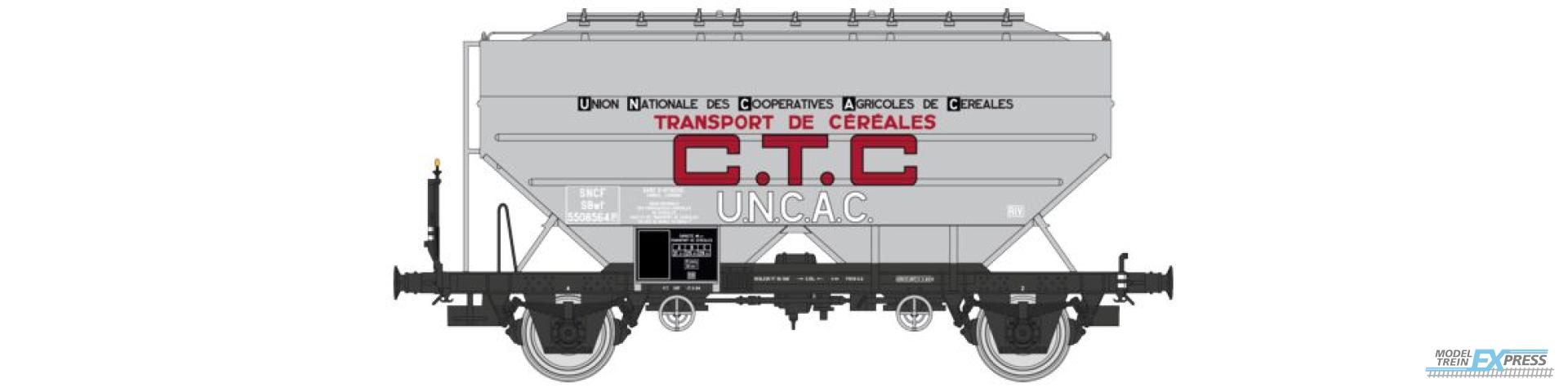REE models WB-725 Grain wagon CTC UNAC, grey, black frame, Era III