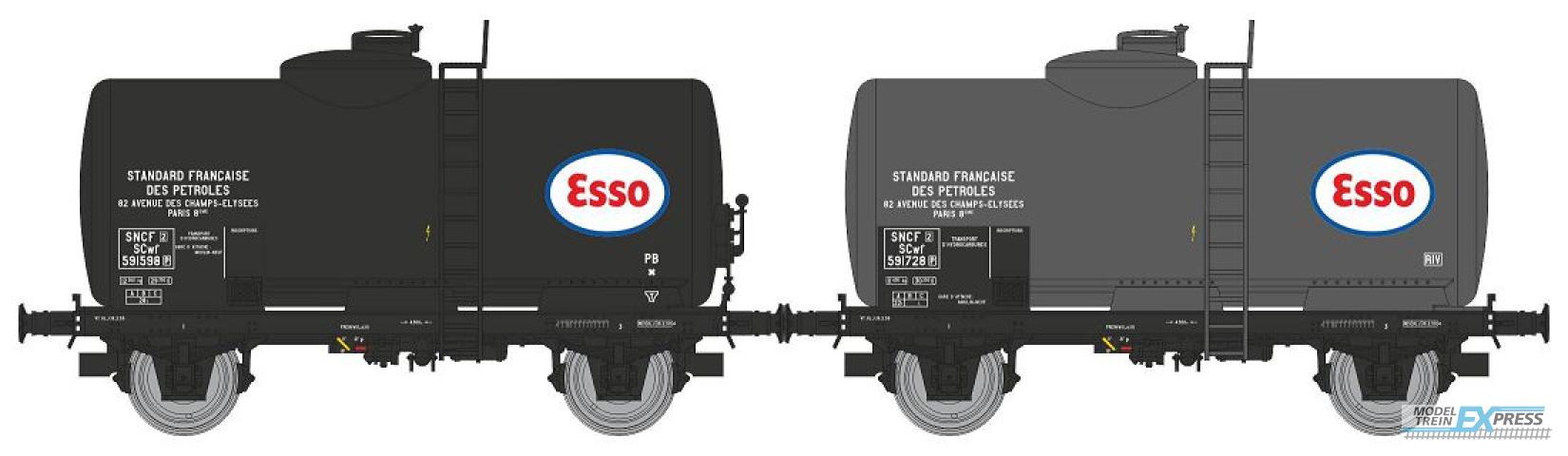 REE models WB-870 Set of 2 oil transport tank wagon ESSO Era. III