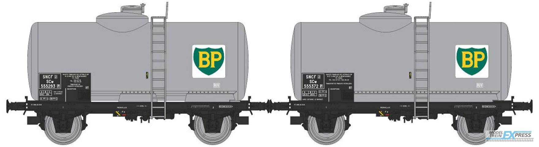 REE models WB-876 Set of 2 oil transport tank wagon BP Era. III