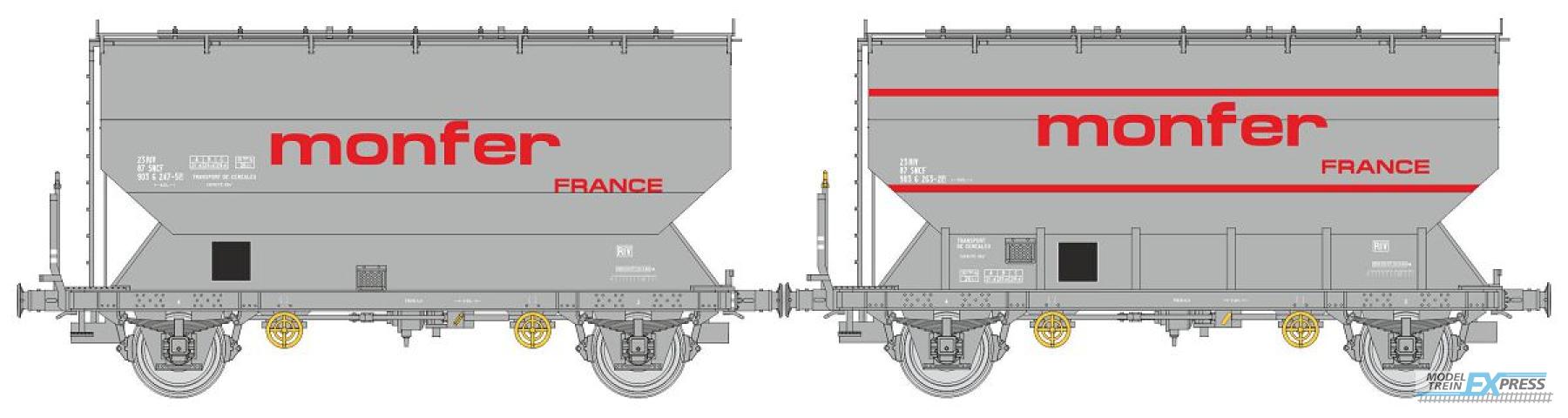 REE models WB-892 Set of 2 grain wagon " MONFER " Era. IV