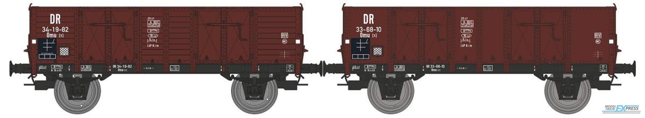 REE models WB-931 Set of 2 gondola wood body n°34-19-82 and steel body n°33-68-10 DR Era. IV