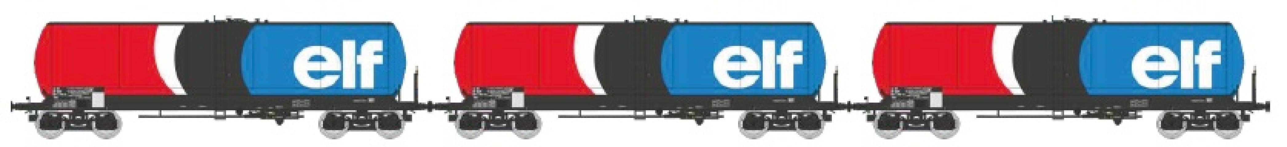 REE models WB-935 Set de 3 Citernes ANF Longues, bogie Y23M « ELF » Ep.IV