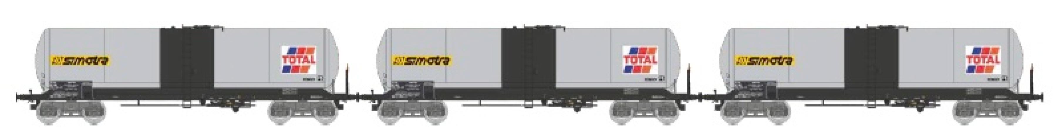 REE models WB-941 Set de 3 Citernes ANF Longues, bogie Y23S « TOTAL » Ep. V