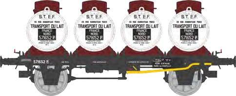 REE models WB-952 Flat car with 4 milk containers "STEF" Era II NORD
