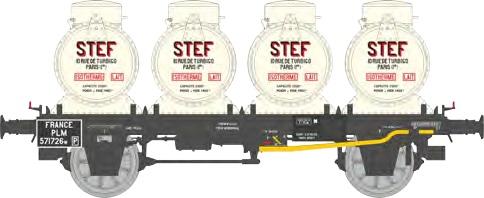 REE models WB-954 Flat car with 4 milk containers "STEF" Era II PLM