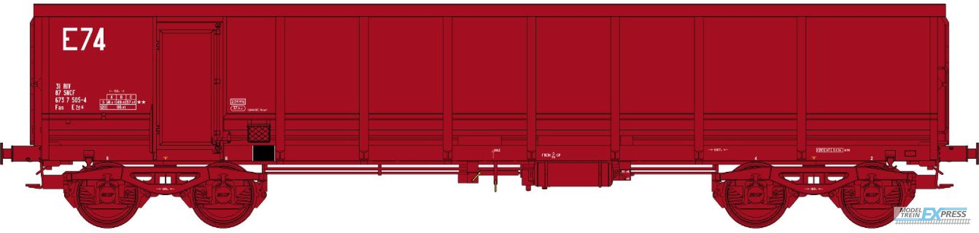 REE models WBSE-013 Gondola Fas Era.V Bogie Y25 N°31 87 673 7 505-4 without platform, red 606 (1994)