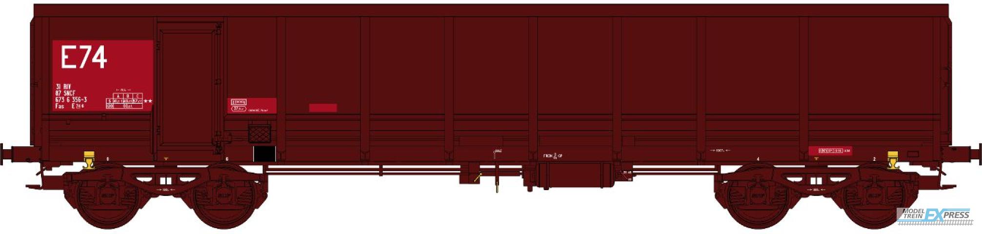 REE models WBSE-015 Gondola Fas Era.V Bogie Y25 N°31 87 673 6 356-3 without platform, brown E84 + Red 606 (1994)