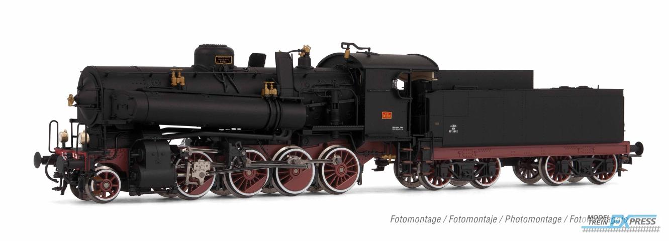 Rivarossi 2746S FS, steam locomotive GR 743 390, electric lamps, tender 2'2' t 22 with bogies, period III-IV, with DCC-sounddecoder