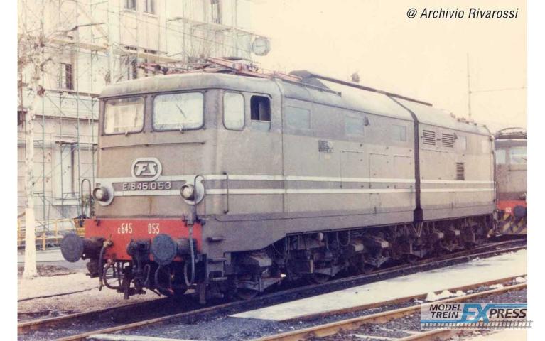 Rivarossi 2870 FS, electric locomotive E.645 2nd series castano/isabella aluminium stripes, black bogies, ep. IV
