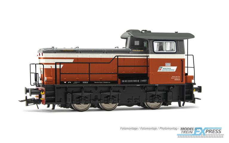 Rivarossi 2932 Mercitalia S&T, diesel shunting locomotive class 245, red/dark grey livery with white stripes, ep. VI