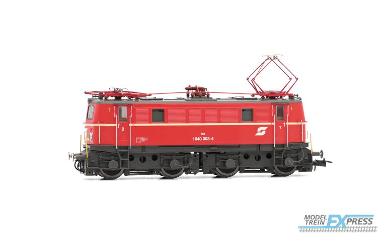 Rivarossi 2938S ÖBB, electric locomotive 1040 003, vermillion livery with one decoration line, old fan, low roof, steps on front, ep. V, with DCC-Sounddecoder
