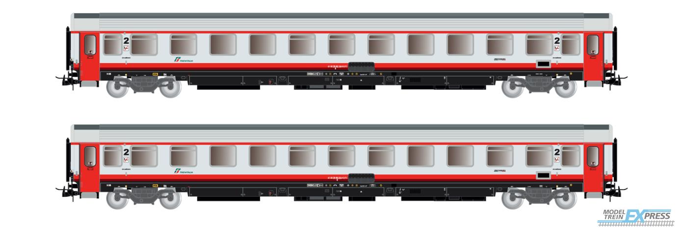 Rivarossi 4355 FS, 2-units pack UIC-Z1 rebuilt 2nd class, Frecciabianca livery with red doors, ep. VI