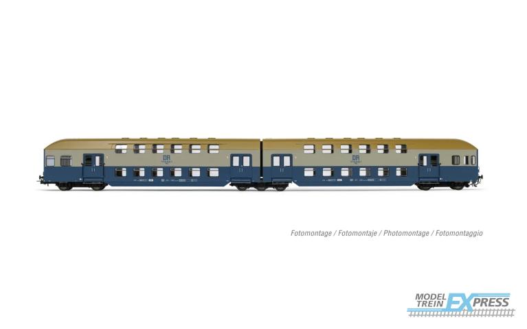 Rivarossi 4372 DR 2-unit double decker coach with control cabin blue ligh