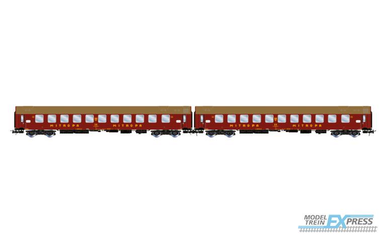 Rivarossi 4419 DR, 2-unit pack OSShD type sleeping coaches WLAB, red livery without decorative lines, ep.IV