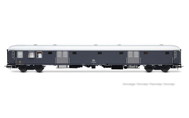 Rivarossi 4430 FS, UIC-X luggage van Type 1968, 24au, original grey livery, transparent look-out sides, ep. IV