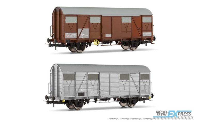 Rivarossi 6508 FS 2-units pack service wagons VGs with flat walls and VGhs with low aerators brown light grey liver