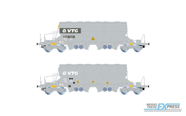 Rivarossi 6547 D-VTGCH, 2-unit pack Taoos hopper wagon, grey livery, ep. VI