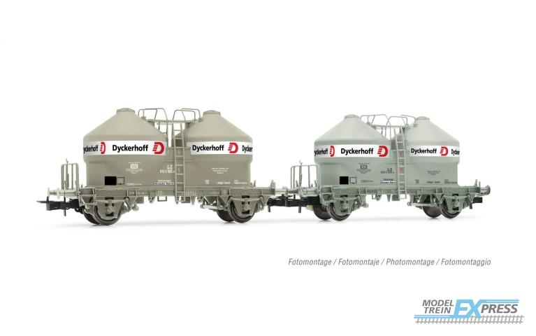 Rivarossi 6591 DB, 2-unit pack of 2-axle silo wagon Ucs, grey livery "Dyckerhoff", ep.e IV