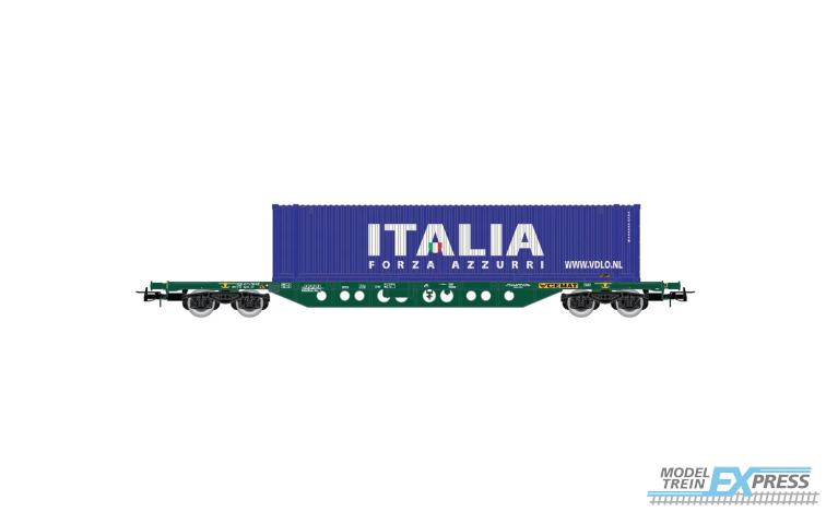 Rivarossi 6617 FS CEMAT container wagon type Sgns green livery with cont